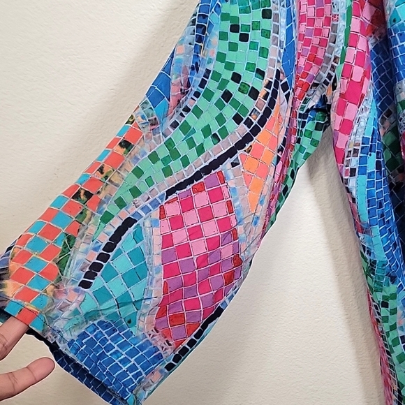 New Soft Surroundings multicolor Marvelous Mosaic topper/cover up women's PL/XL - Picture 4 of 12